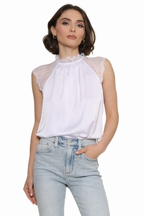 Portia High Neck Lace Top
