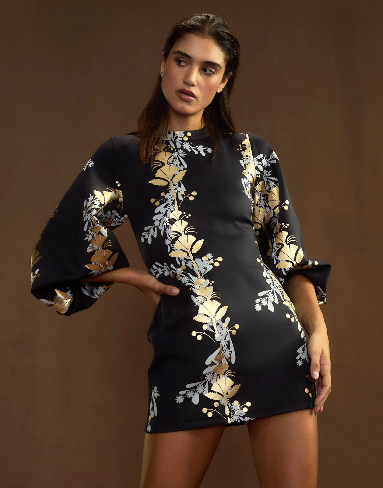 Pure Gold Bonded Mini Dress