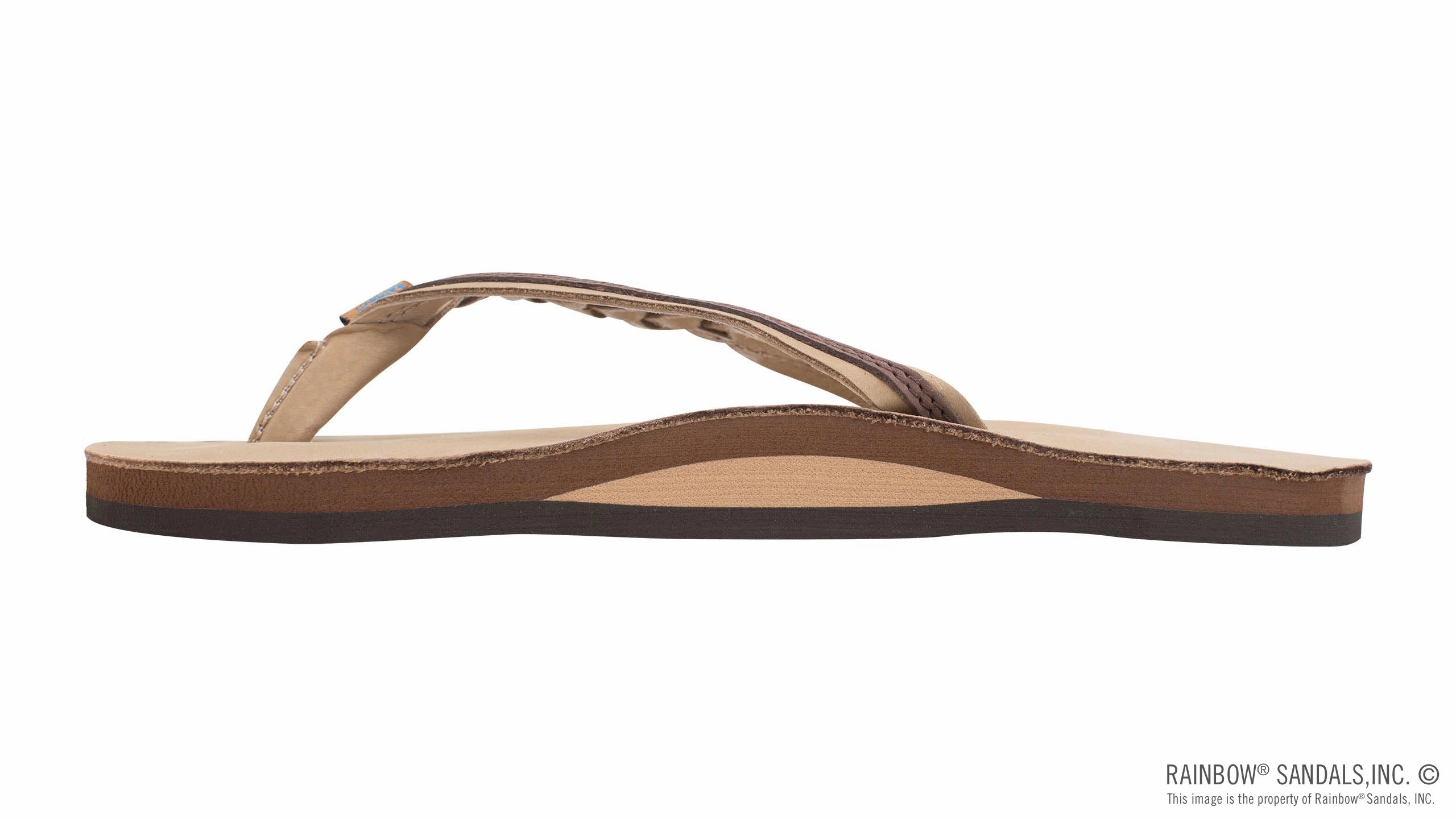 Rainbow Sandals Flirty Braidy - Single Layer Premier Leather 1/2" Narrow Strap with Braid