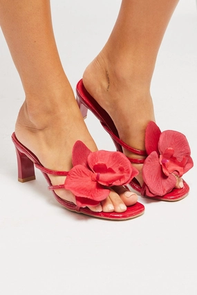 Red Orchid Heeled Sandals