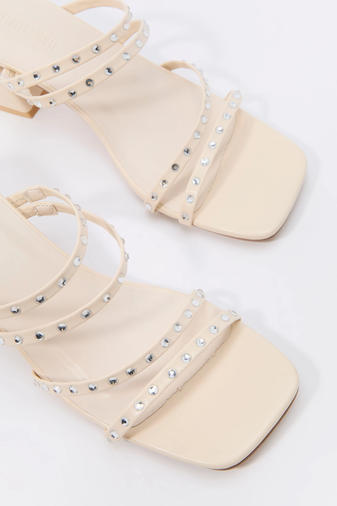 Rhinestone Strappy Open Toe Heel