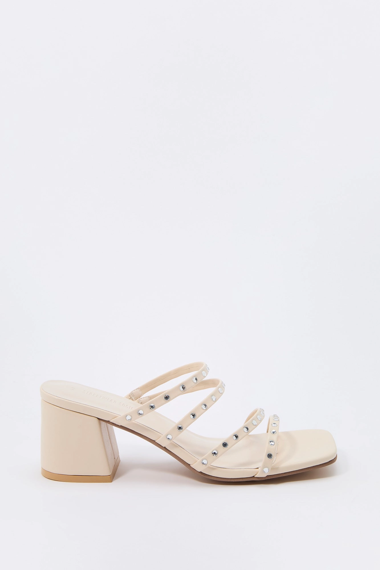 Rhinestone Strappy Open Toe Heel