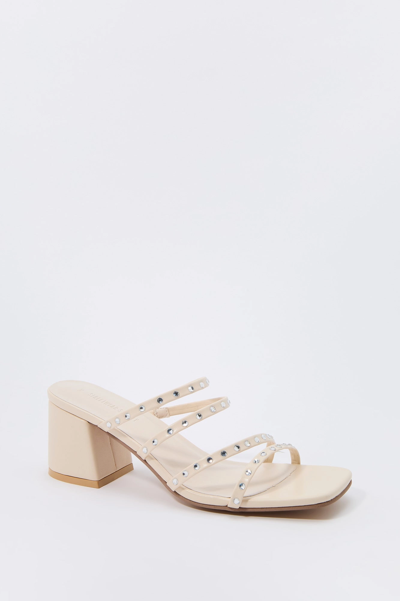 Rhinestone Strappy Open Toe Heel