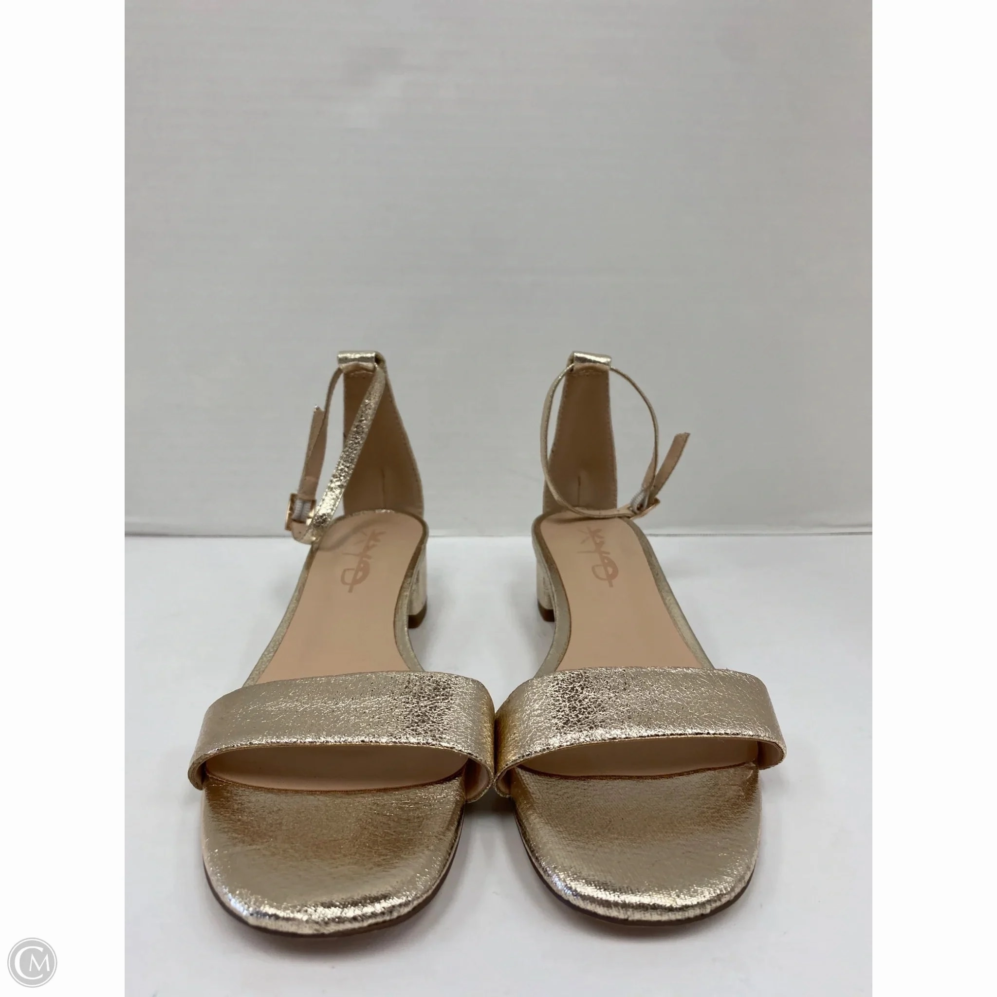 Sandals Heels Block By Cmf In Gold, Size: 7