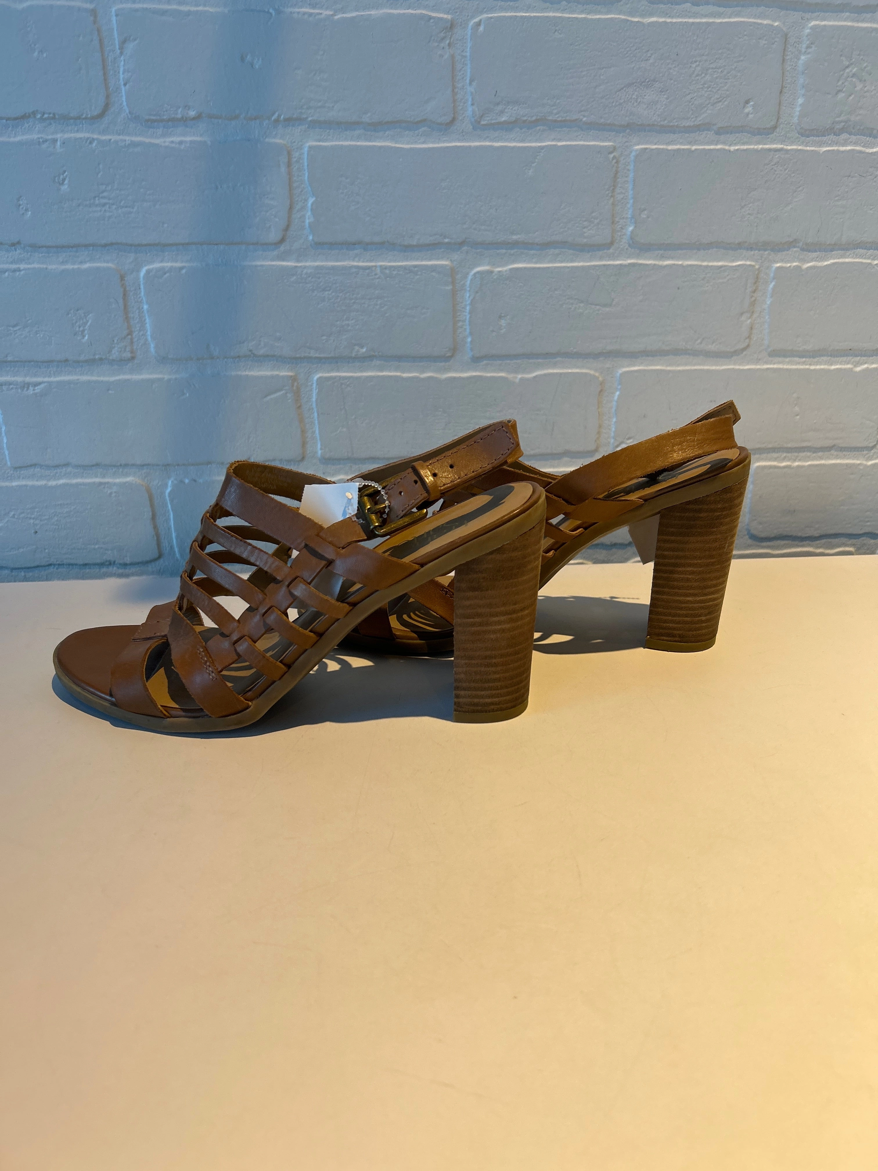 Sandals Heels Block By Franco Sarto In Brown, Size: 9
