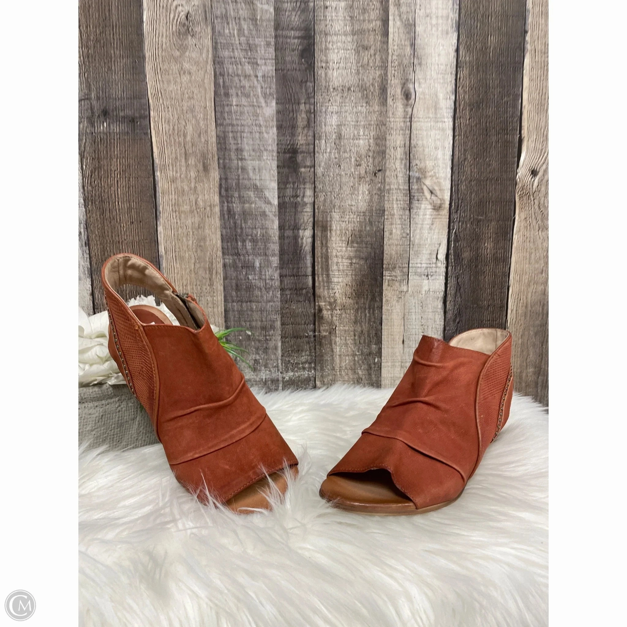 Sandals Heels Block By Miz Mooz In Orange, Size: 8