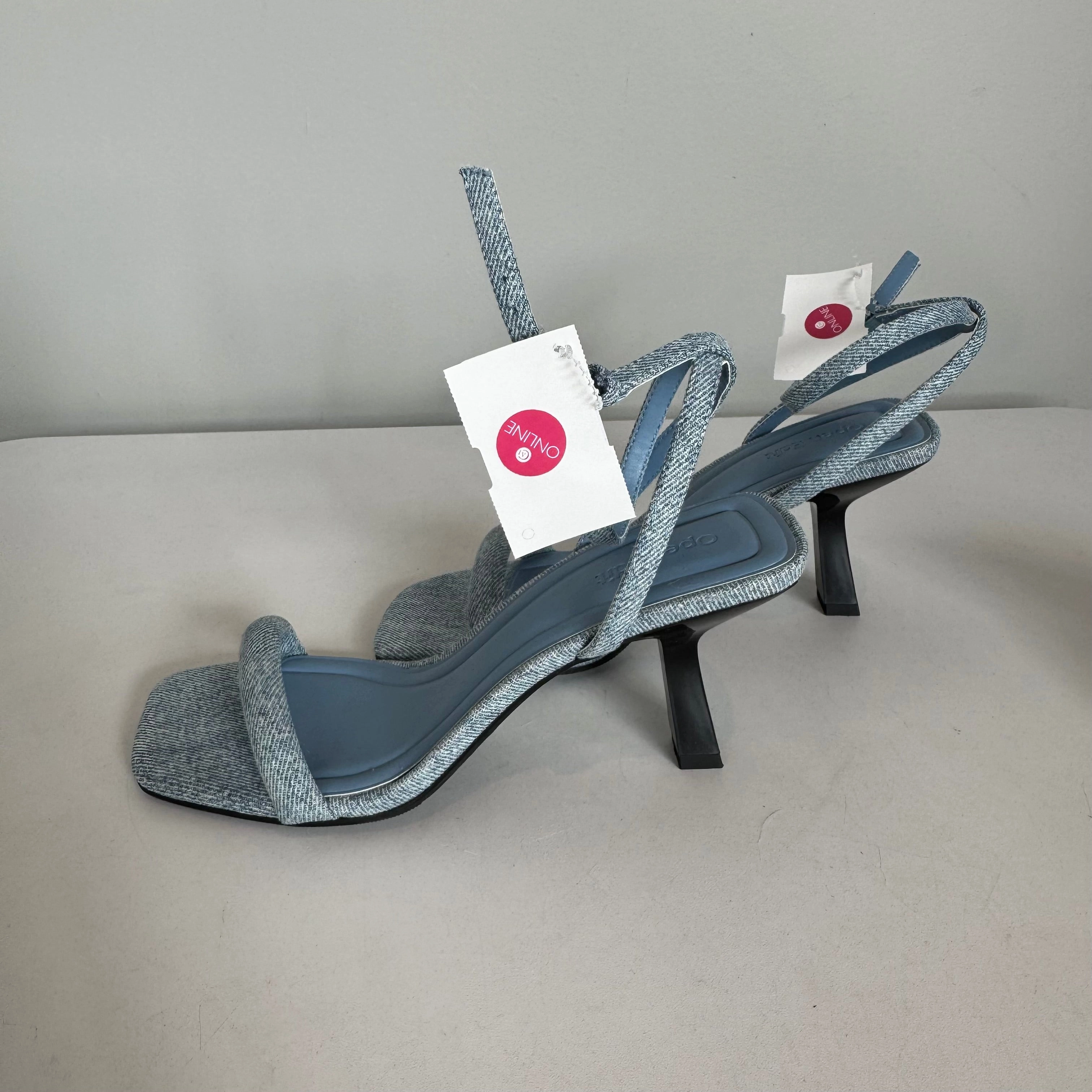 Sandals Heels Block By Open Edit In Blue, Size: 7