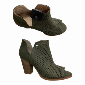 Sandals Heels Block By Restricted In Green, Size:8.5
