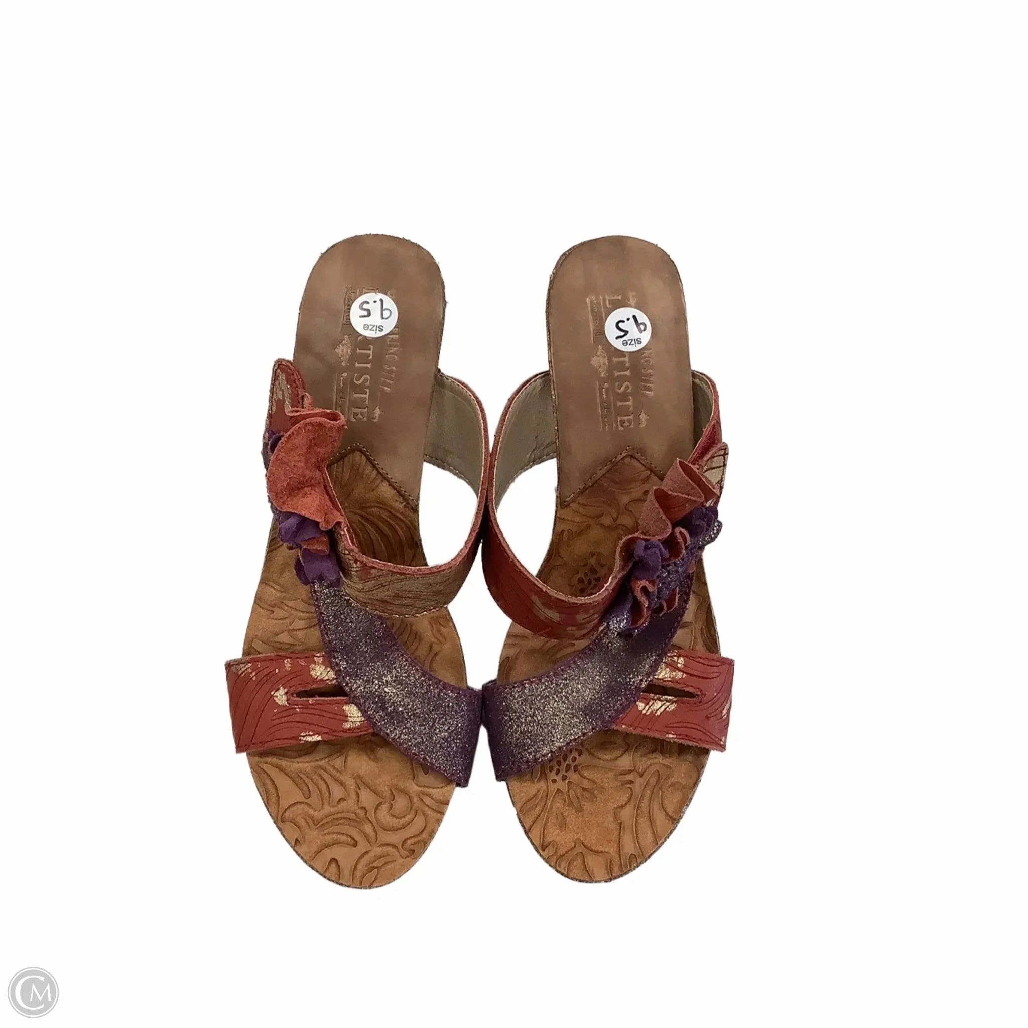 Sandals Heels Block By Spring Step In Multi-colored, Size: 9.5