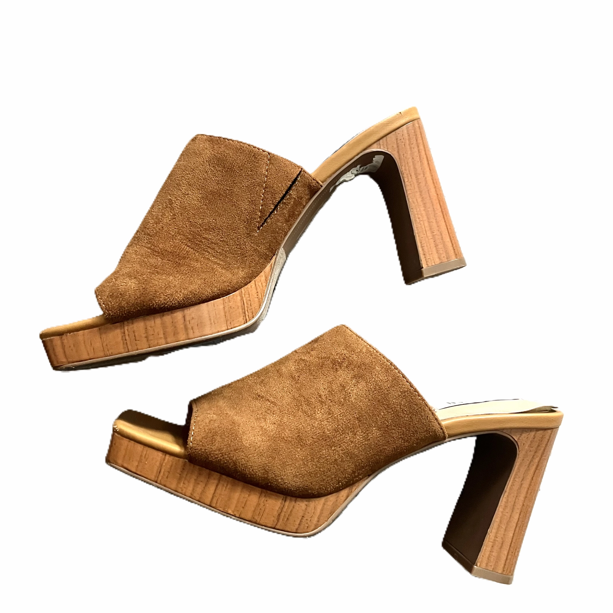 Sandals Heels Block By Steven In Tan, Size: 8.5