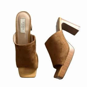 Sandals Heels Block By Steven In Tan, Size: 8.5