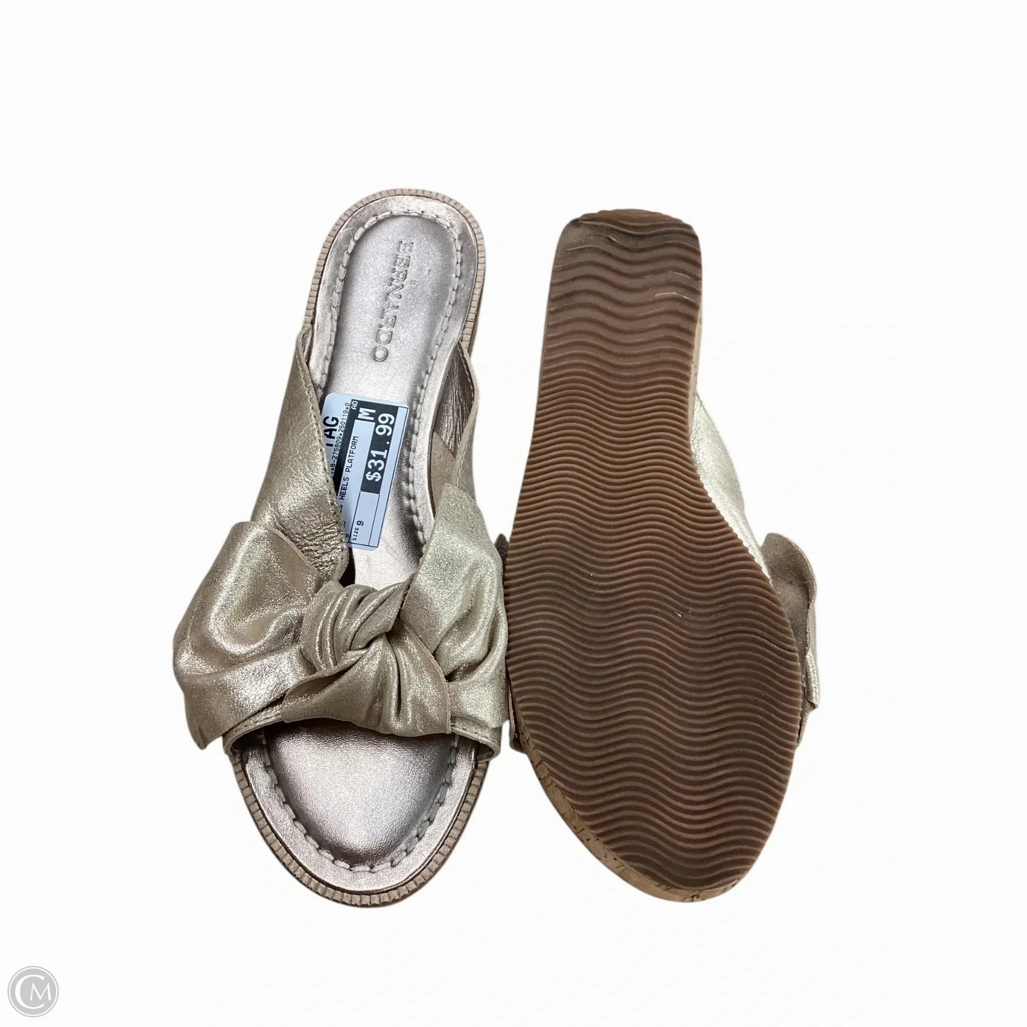 Sandals Heels Platform By Bernardo In Gold, Size: 9