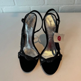 Sandals Heels Stiletto By Bebe In Black, Size: 7