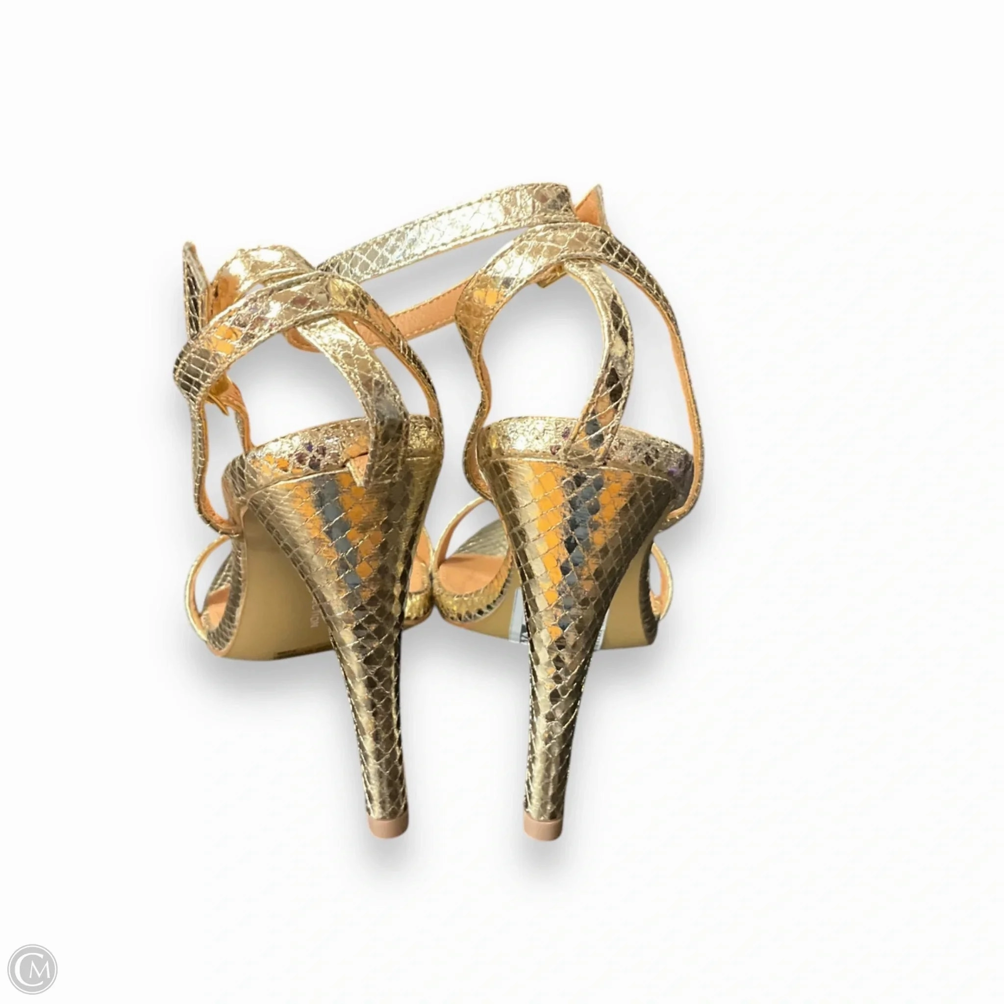 Sandals Heels Stiletto By French Connection In Gold, Size: 9