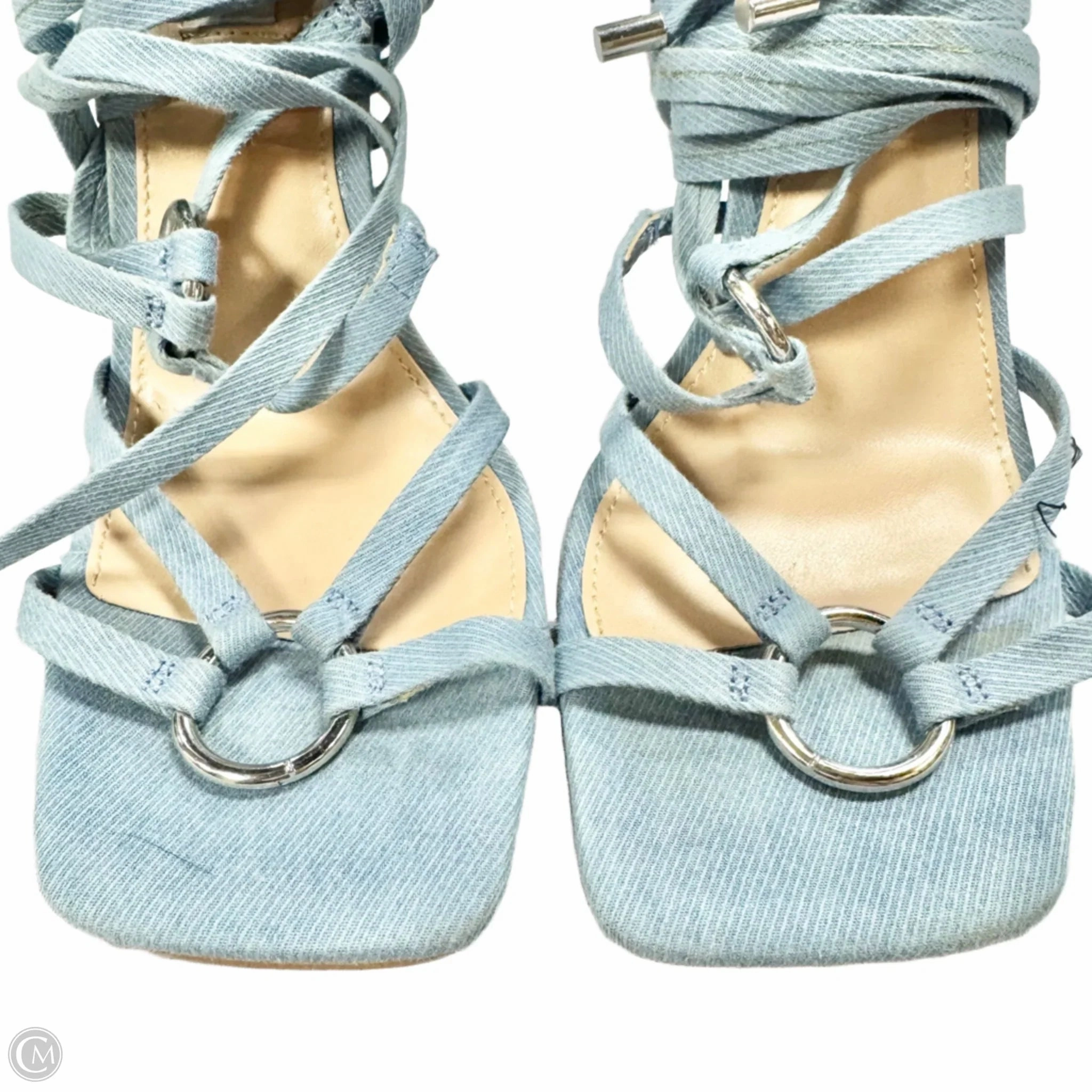 Sandals Heels Stiletto By Steve Madden In Blue Denim, Size: 7