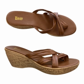 Sandals Heels Wedge By Bass In Brown, Size:7