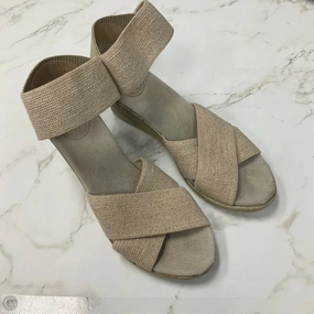 Sandals Heels Wedge By Clothes Mentor In Beige, Size: 6