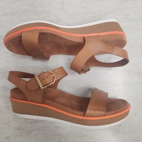 Sandals Heels Wedge By Cole-haan In Brown, Size: 7.5