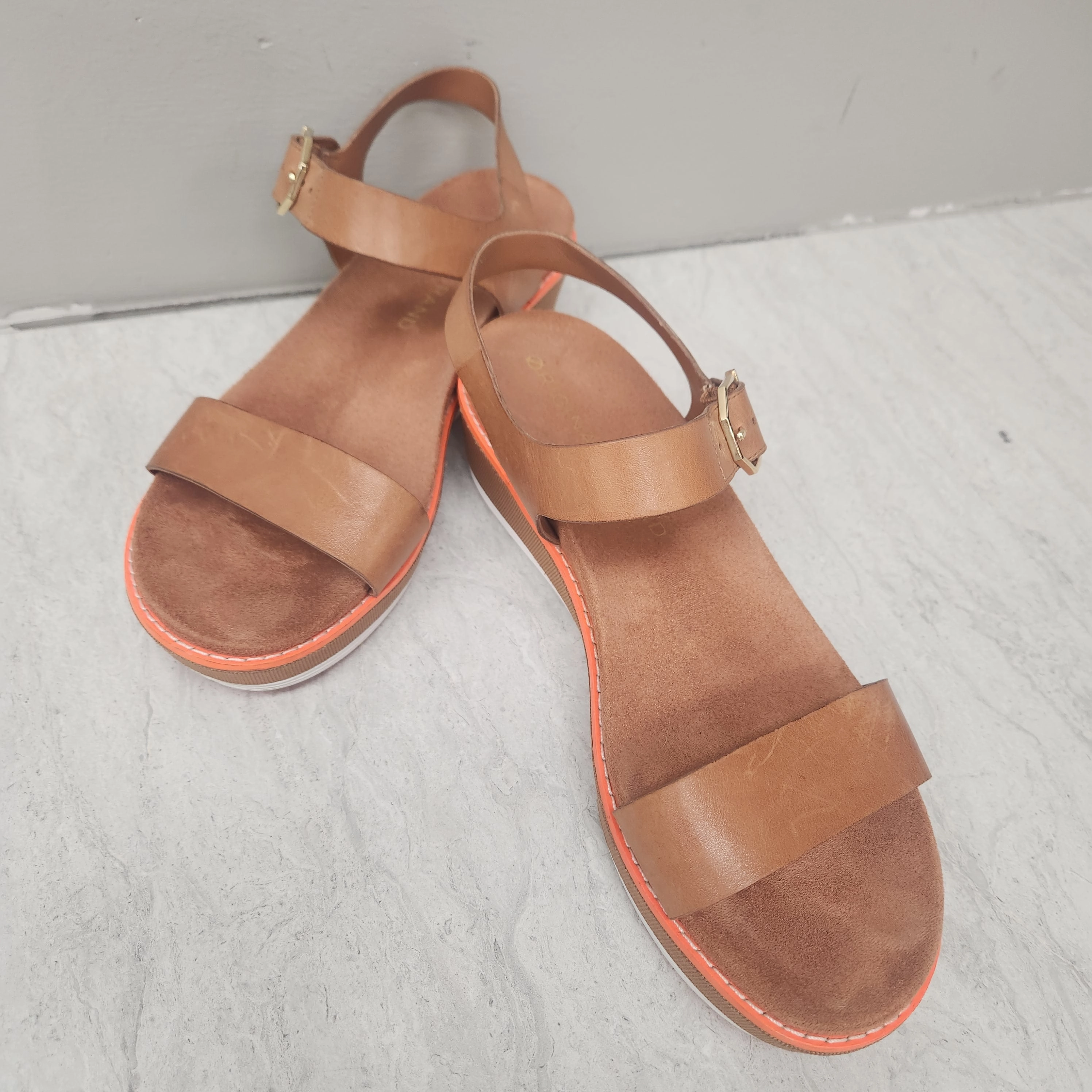 Sandals Heels Wedge By Cole-haan In Brown, Size: 7.5