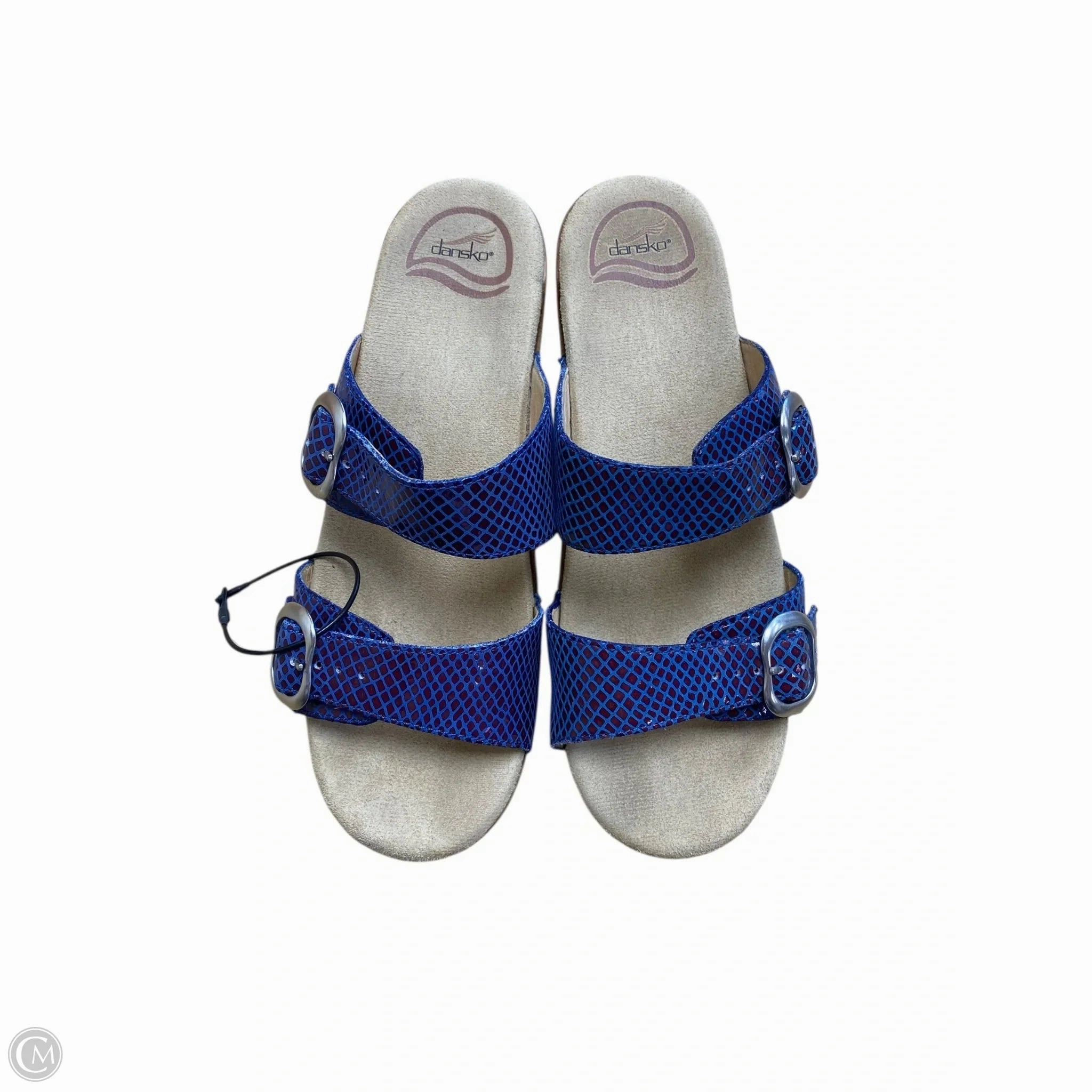 Sandals Heels Wedge By Dansko In Black & Blue, Size: