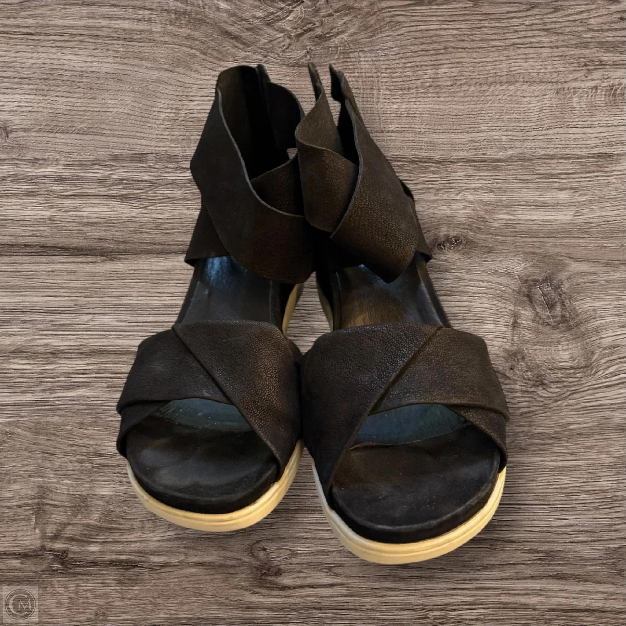 Sandals Heels Wedge By Eileen Fisher In Black, Size: 8