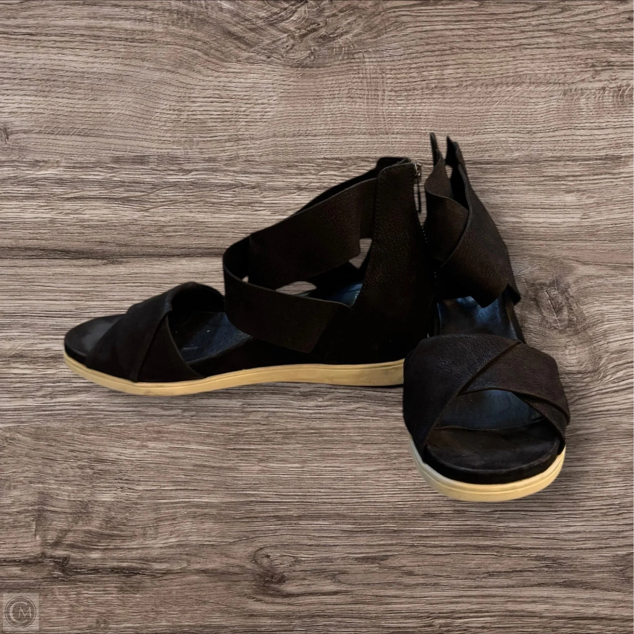 Sandals Heels Wedge By Eileen Fisher In Black, Size: 8