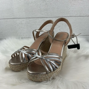 Sandals Heels Wedge By Mia In Cream, Size: 10