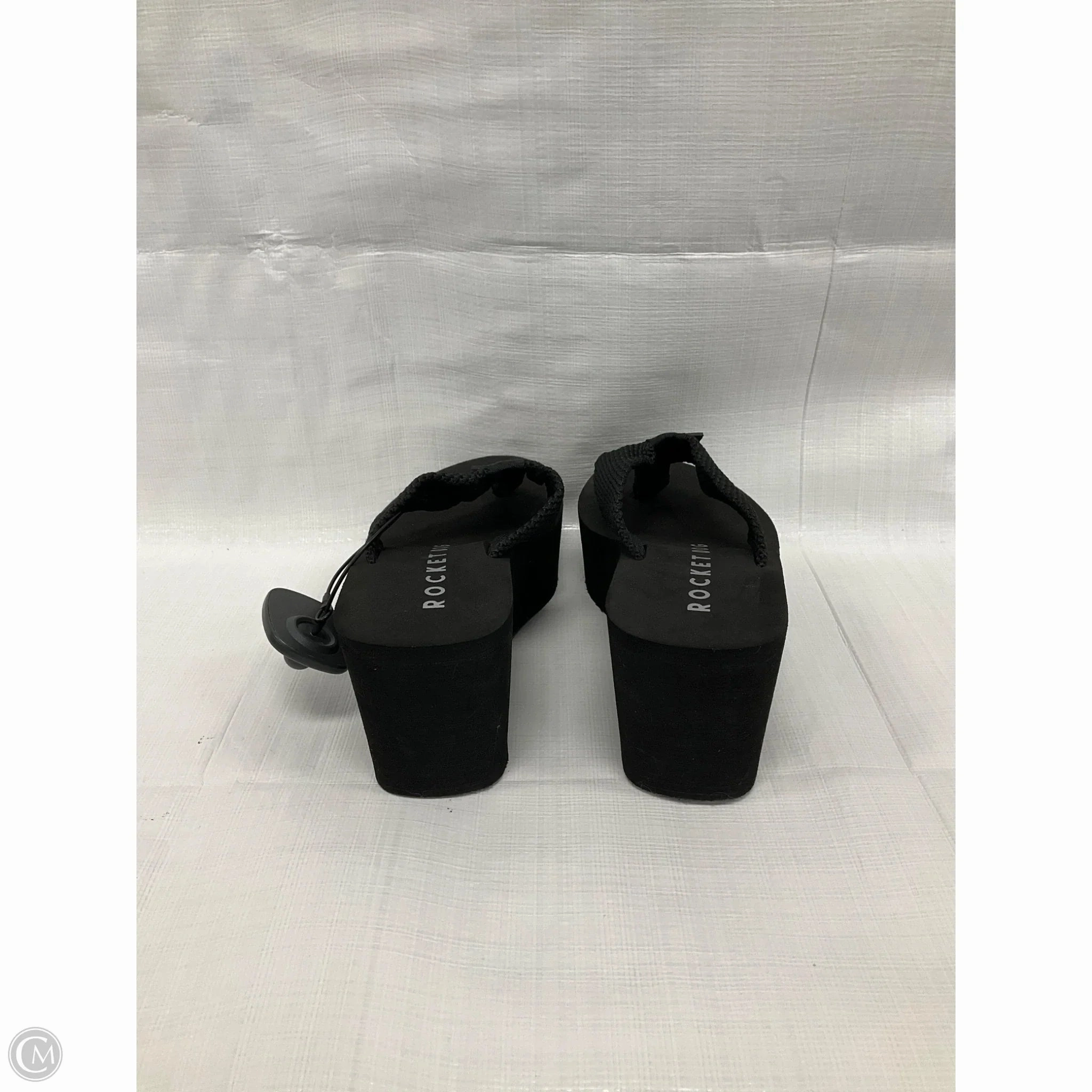Sandals Heels Wedge By Rocket Dogs In Black, Size: 7