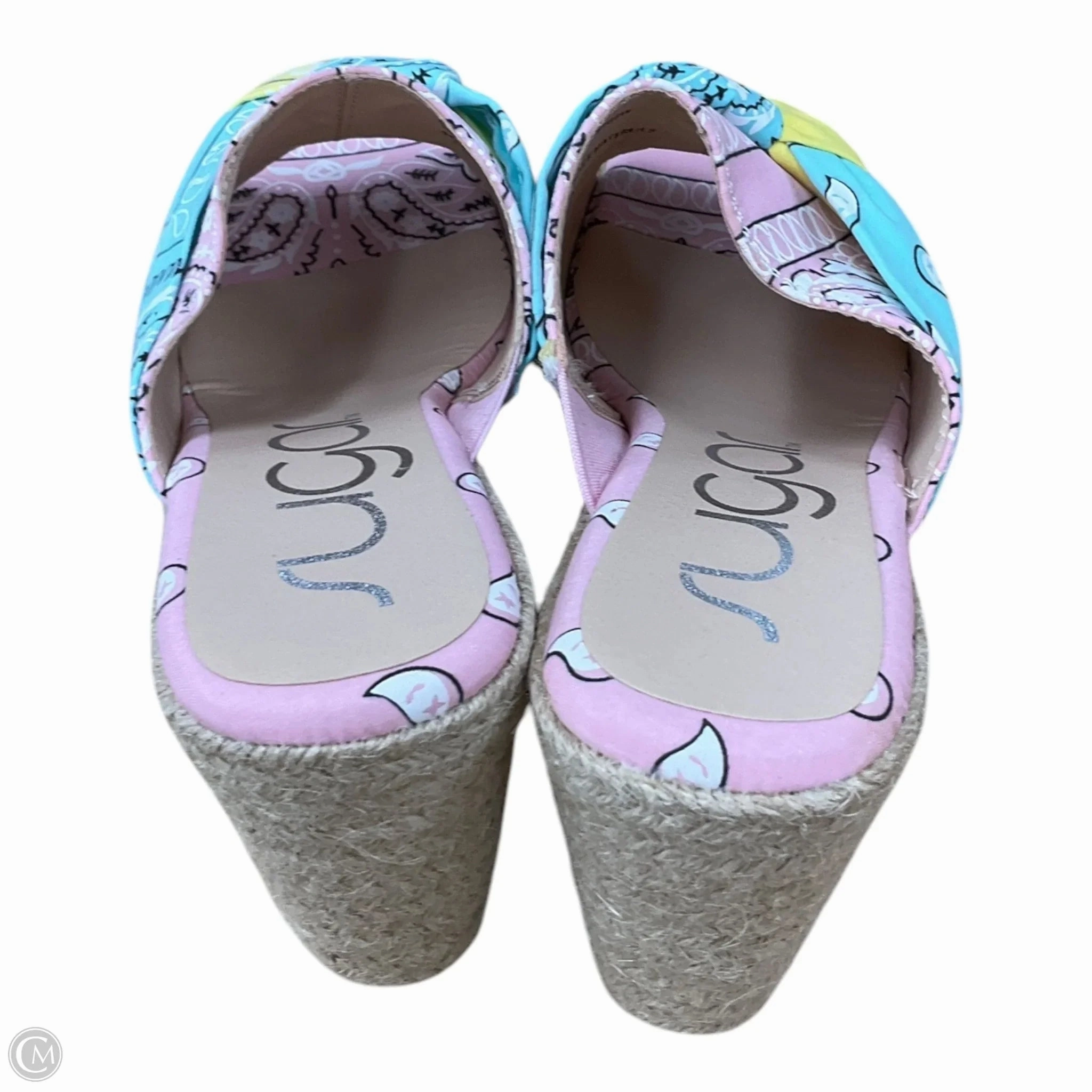 Sandals Heels Wedge By Sugar In Multi-colored, Size: 8