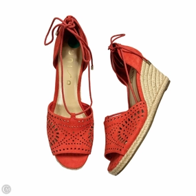Sandals Heels Wedge By Unisa In Red, Size: 8