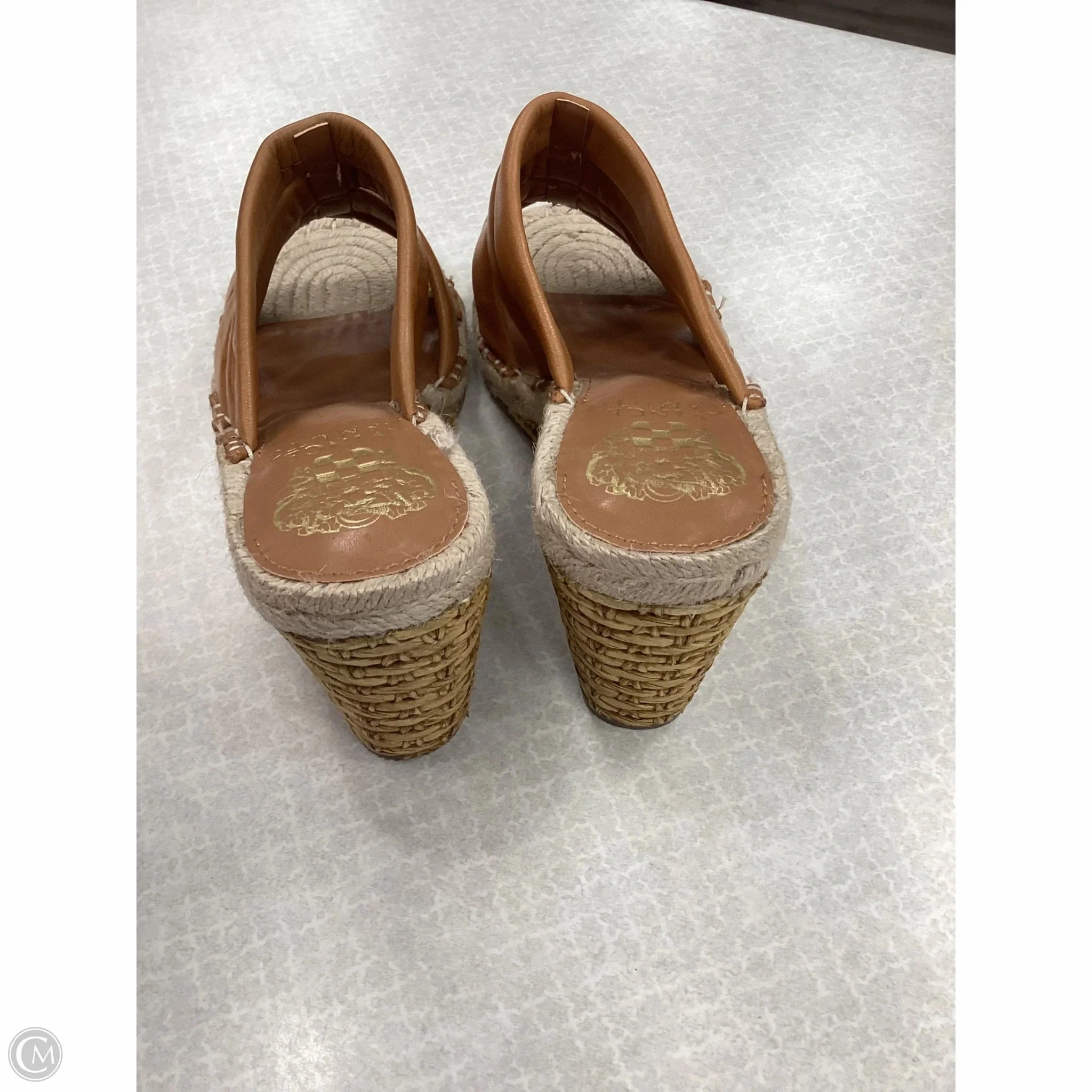 Sandals Heels Wedge By Vince Camuto In Brown, Size: 7.5