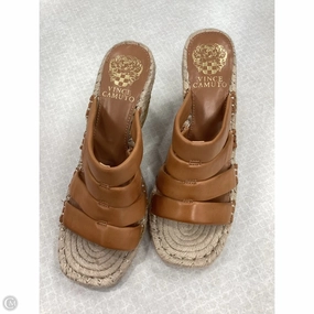 Sandals Heels Wedge By Vince Camuto In Brown, Size: 7.5