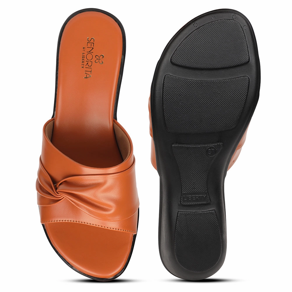 Senorita Tan Casual Wedge Heel Sandal For Women JFL-37 By Liberty