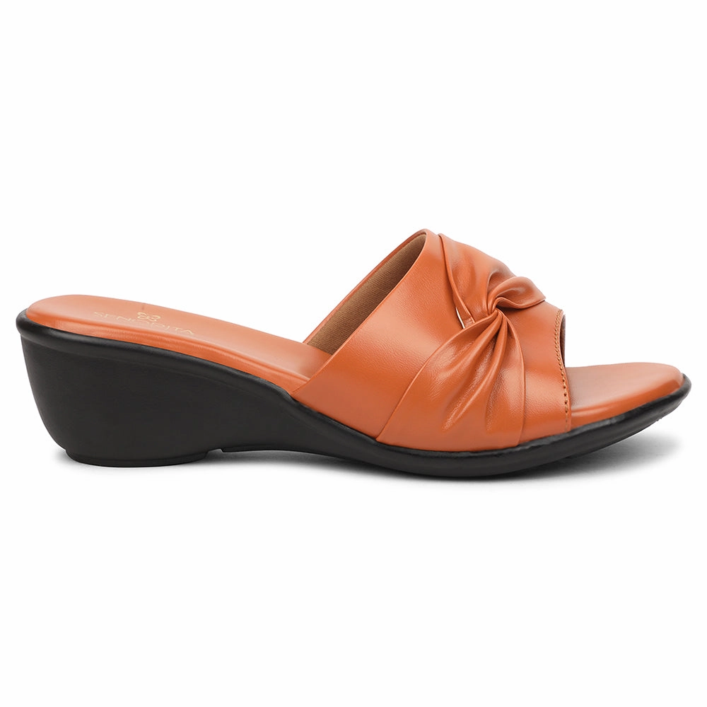 Senorita Tan Casual Wedge Heel Sandal For Women JFL-37 By Liberty