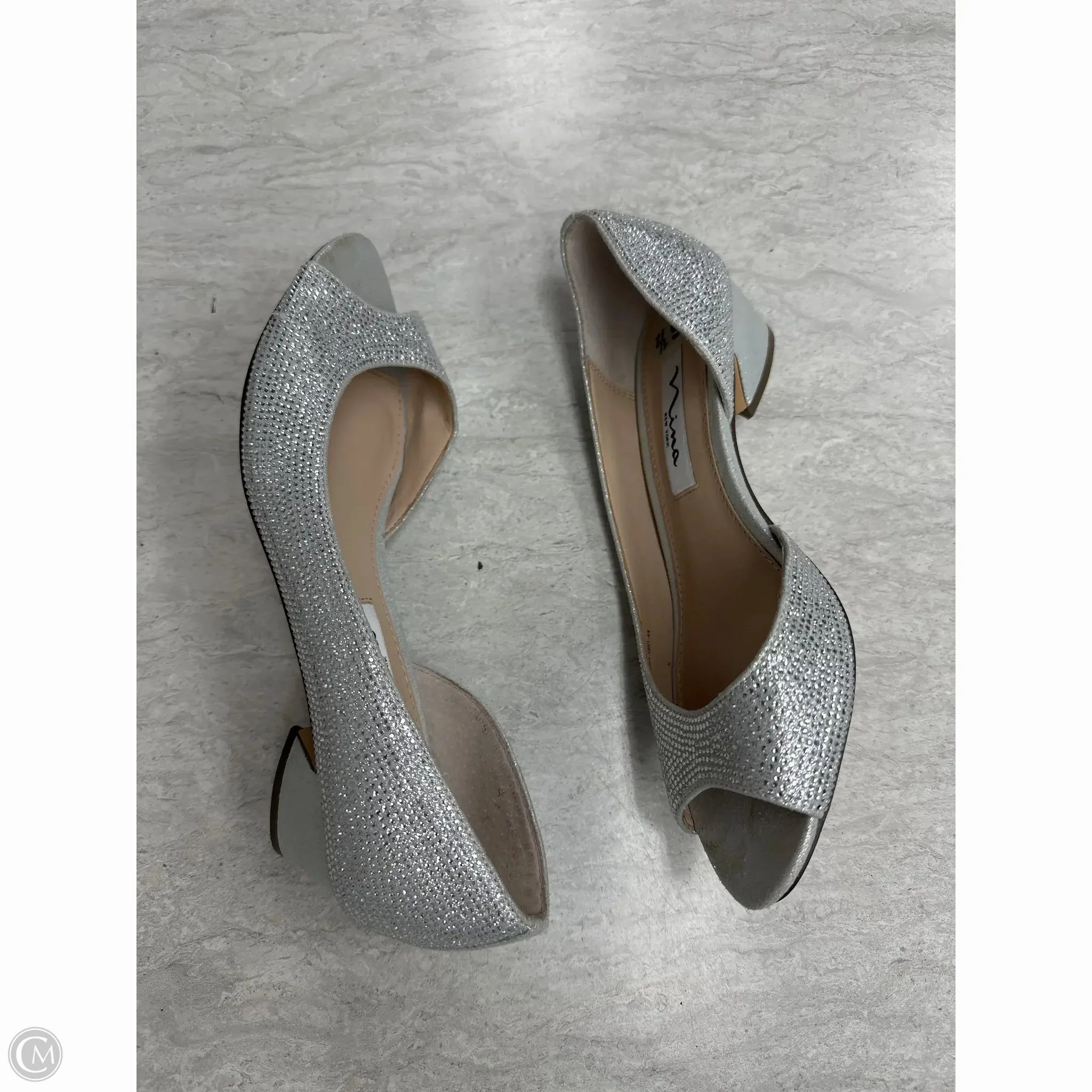 Shoes Heels Kitten By Nina In Silver, Size: 6.5