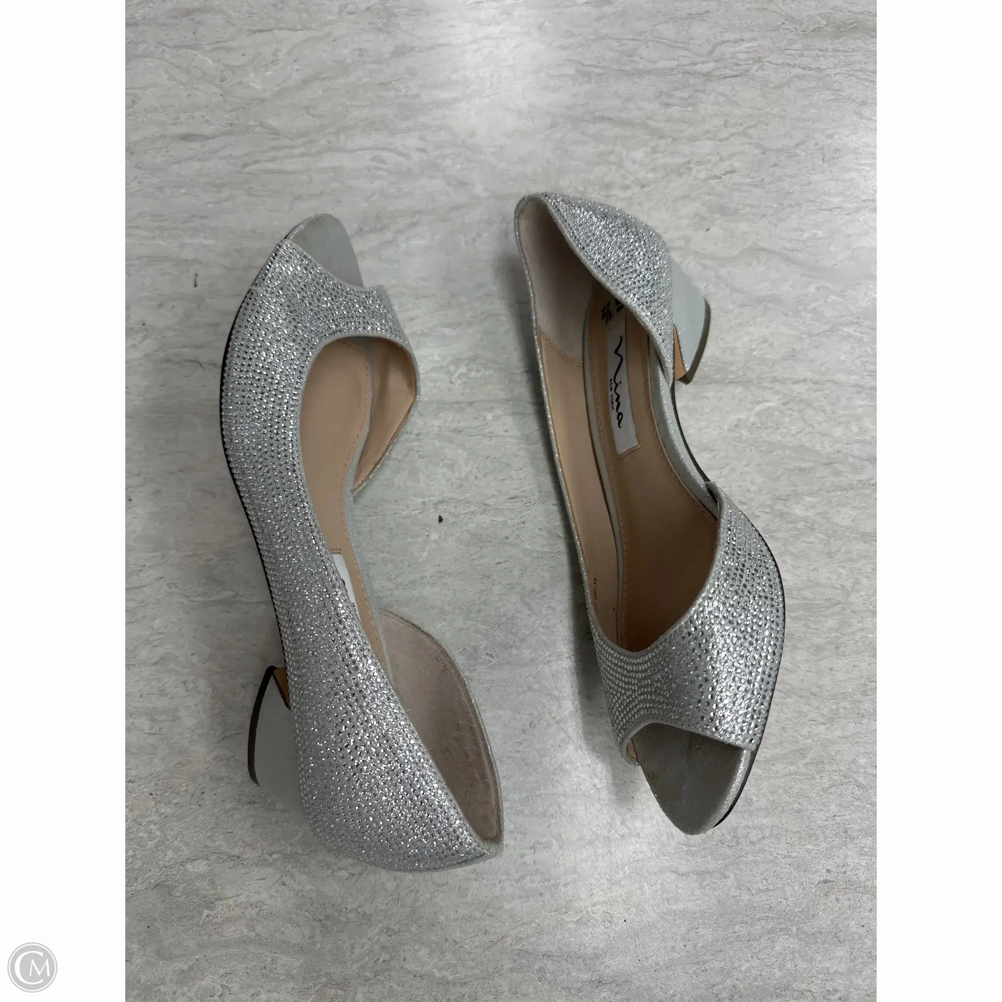 Shoes Heels Kitten By Nina In Silver, Size: 6.5