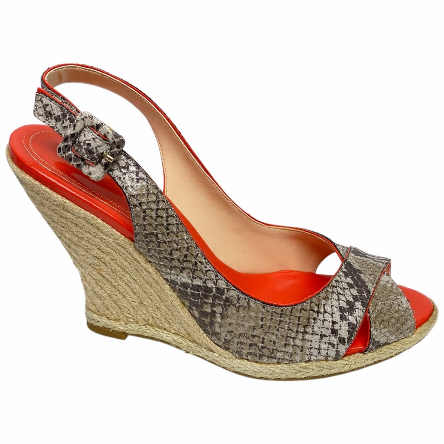 Shoes Heels Wedge By Audrey Brooke In Snakeskin Print, Size: 10