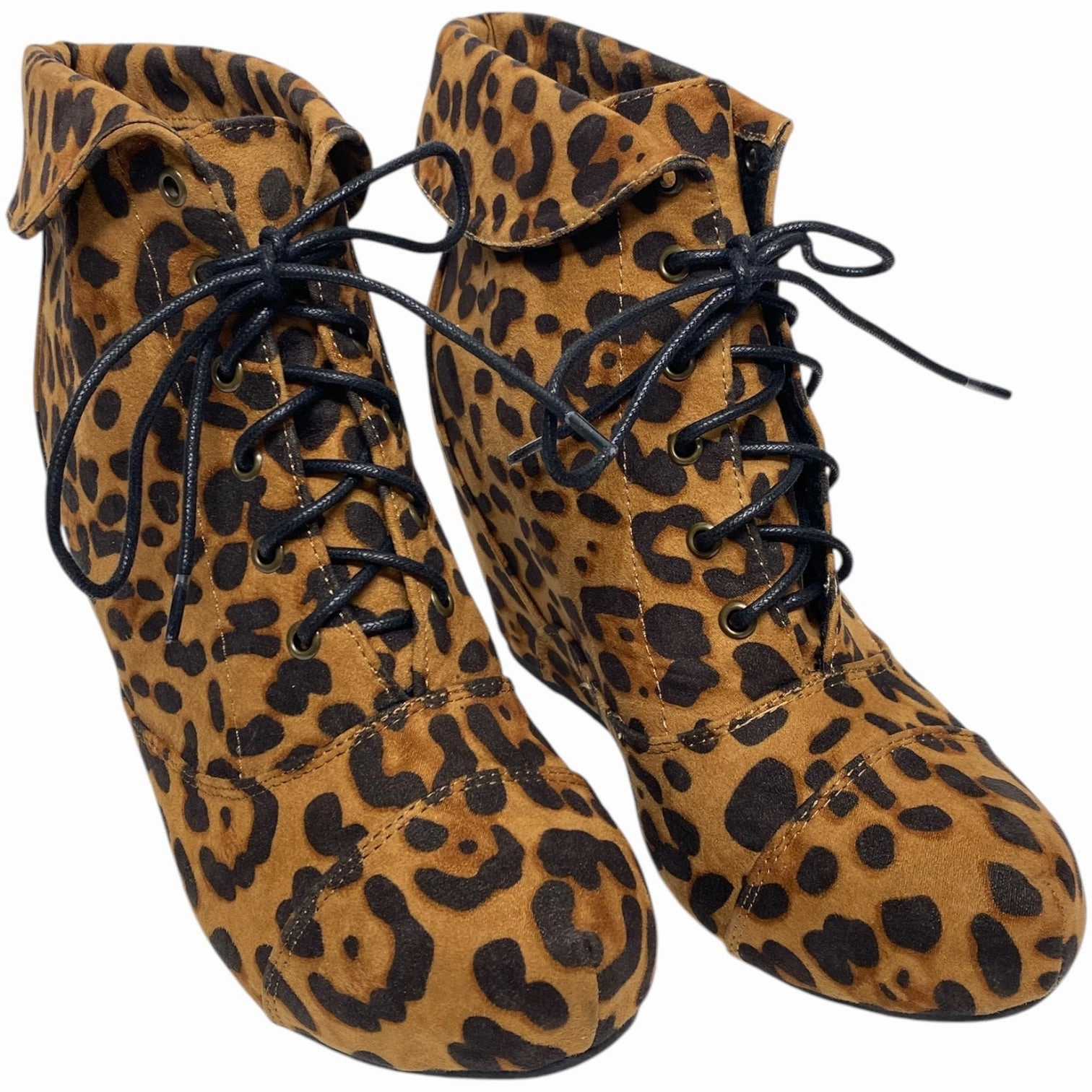 Shoes Heels Wedge By Bamboo In Animal Print, Size: 8.5