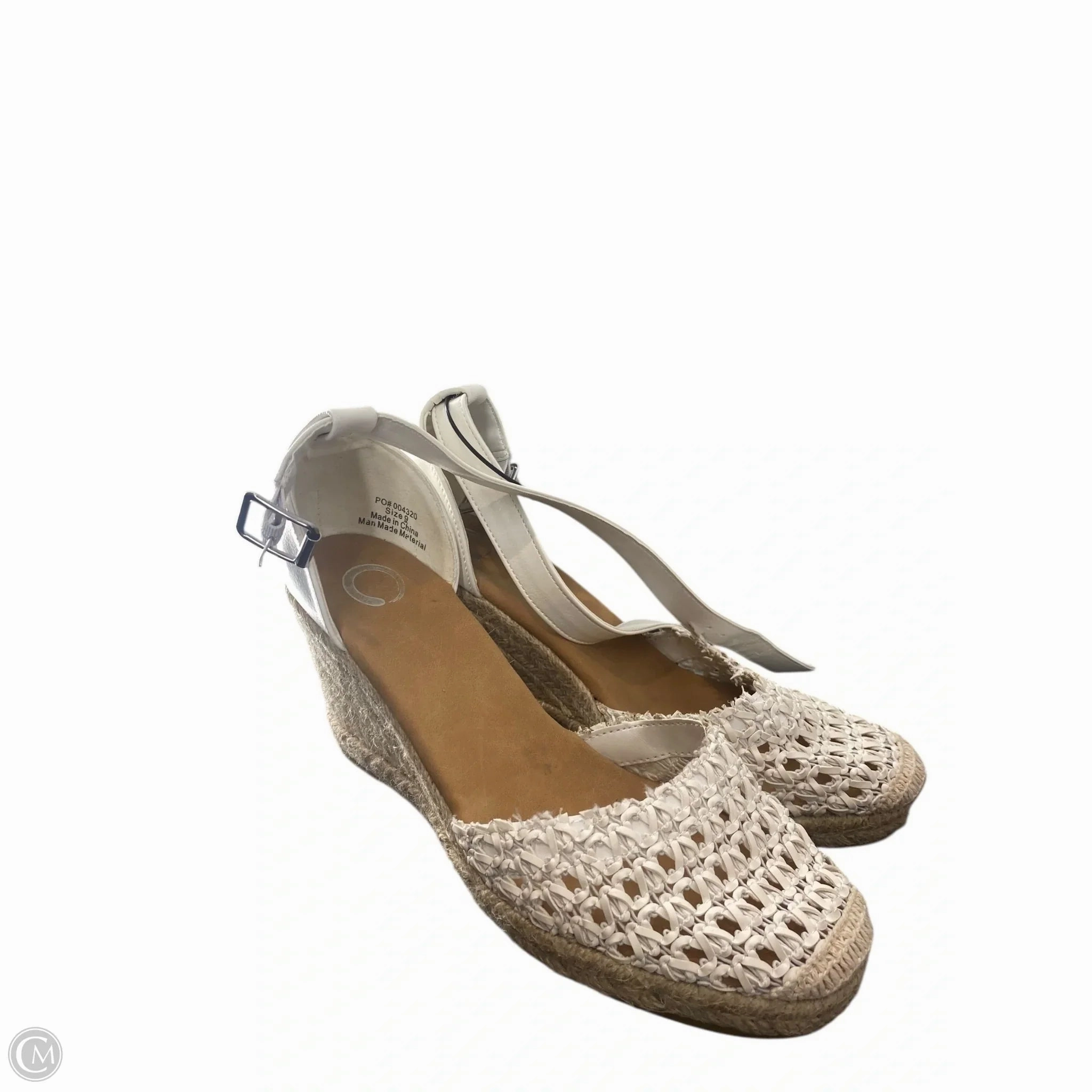 Shoes Heels Wedge By Cato In White, Size: 9