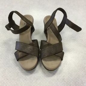 Shoes Heels Wedge By Clarks In Brown, Size: 6