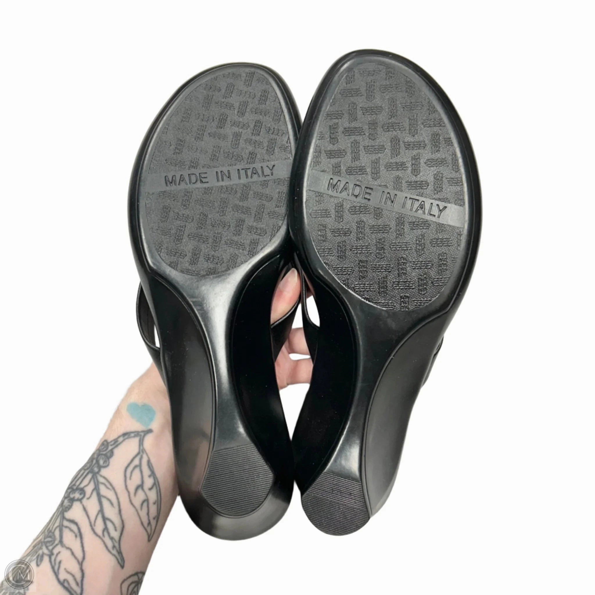 Shoes Heels Wedge By Italian Shoemakers In Black, Size: 9
