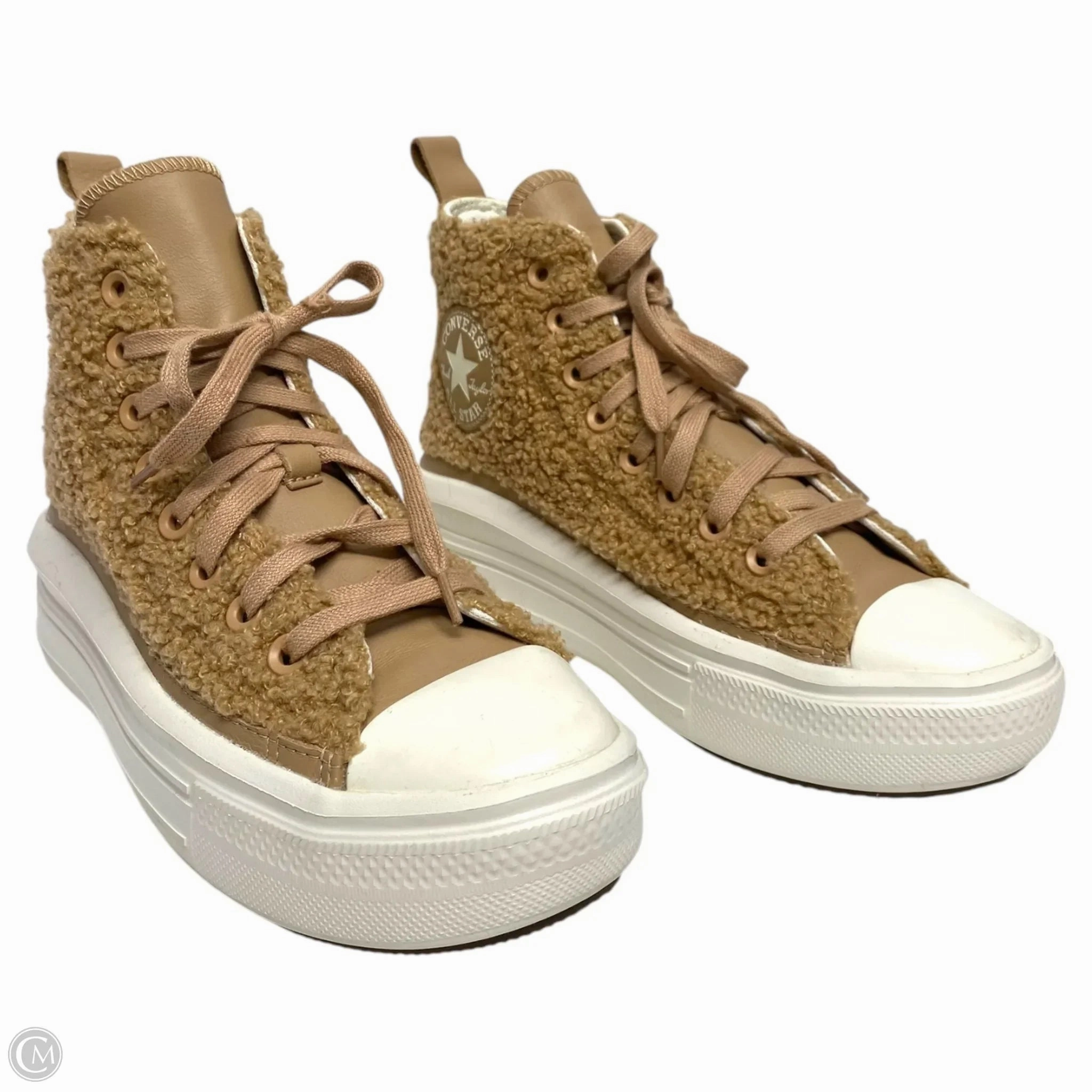 Shoes Sneakers Platform By Converse In Tan & White, Size: 6.5