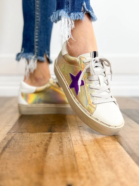 Shu Shop Reba Gold Iridescent Sneaker