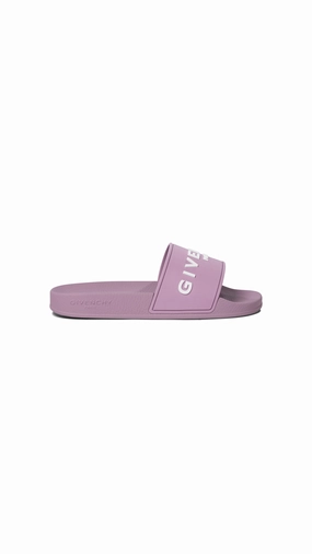 Slide Flat Sandals in Rubber - Orchid Purple