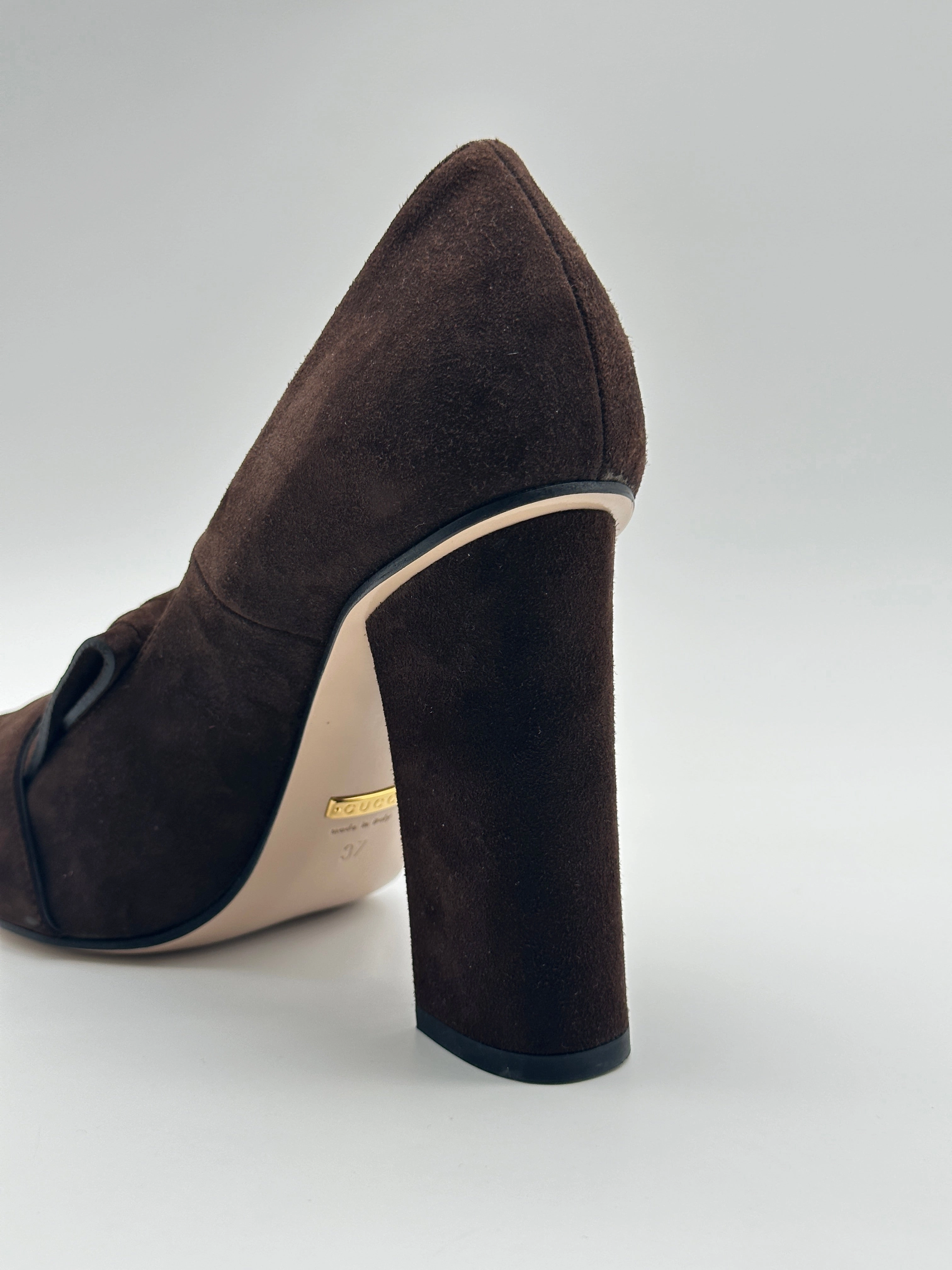 Suede Marmont Heels