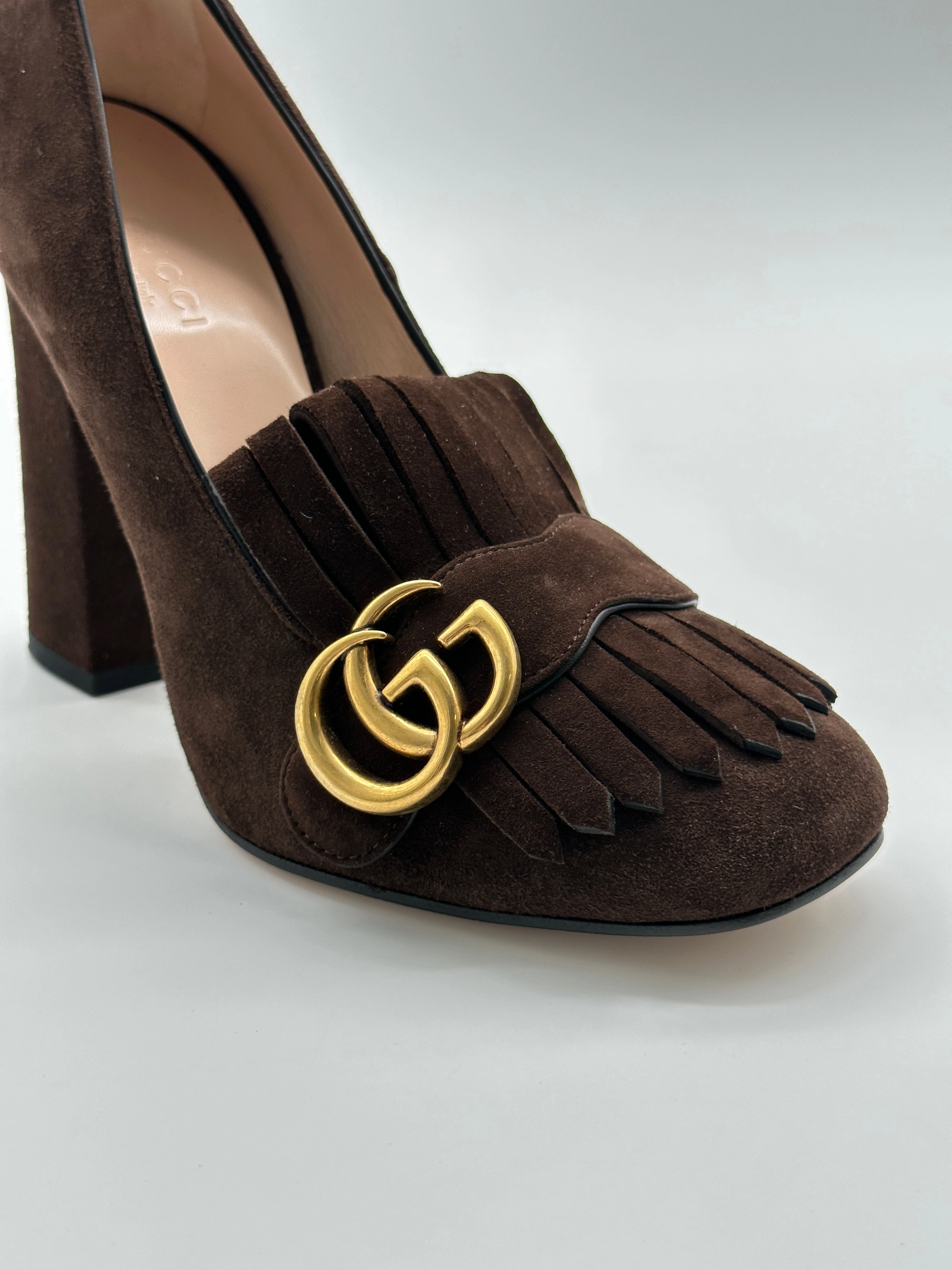 Suede Marmont Heels