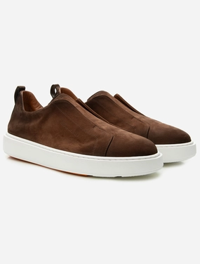 Suede Slip-On Sneaker Brown