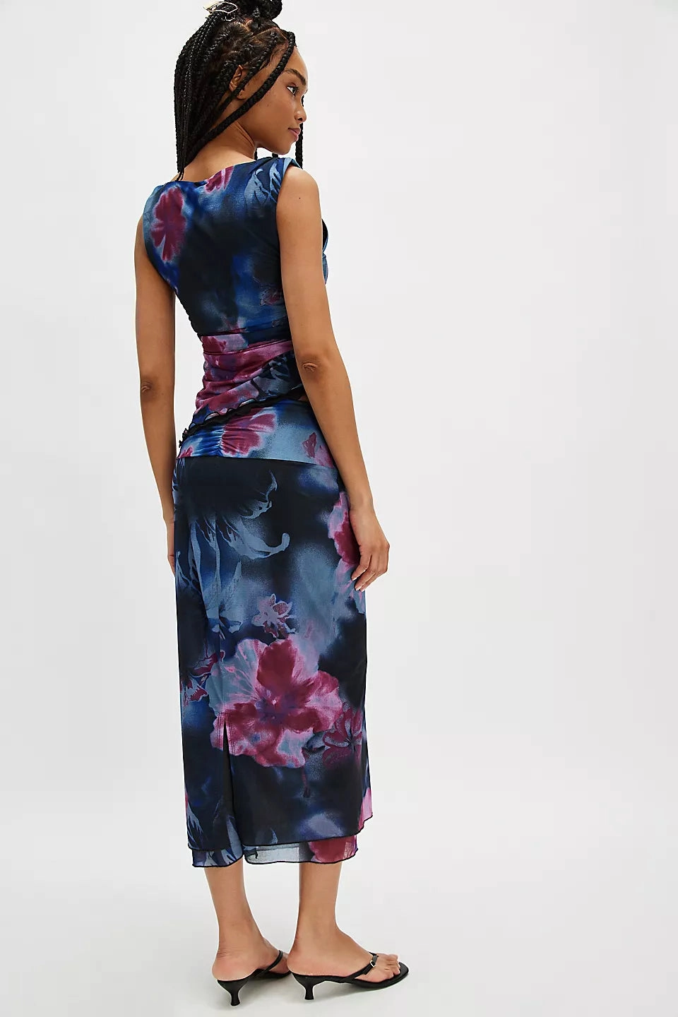 Sunset Mesh Midi Skirt - Night Boardwalk Combo