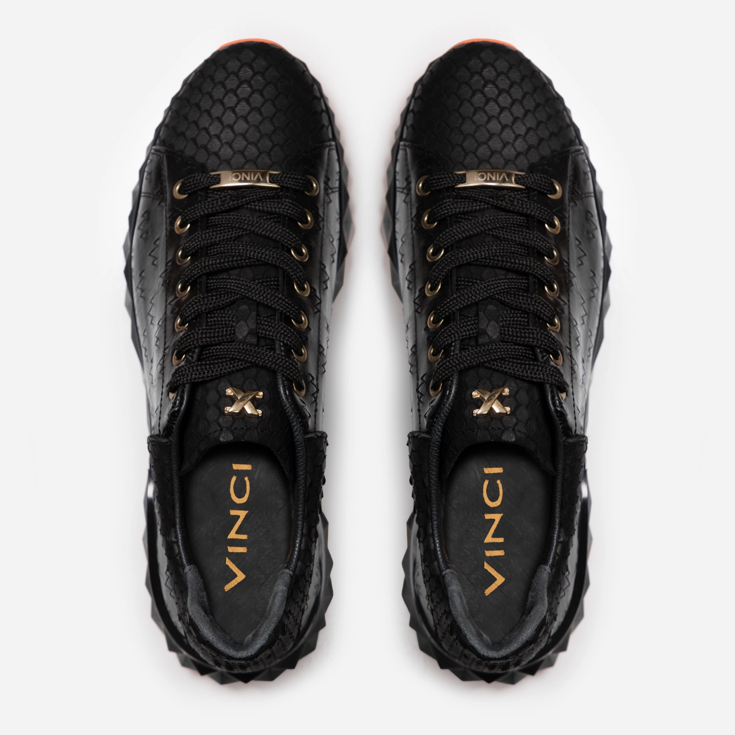 The Caesars Black Leather  Men Sneaker