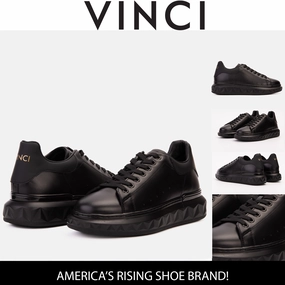 The Linq   Black Leather Men Sneaker